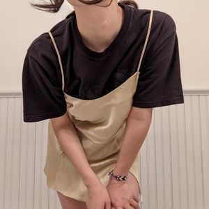 Gold 100% Silk Victoria's Secret Cami Slip Dress